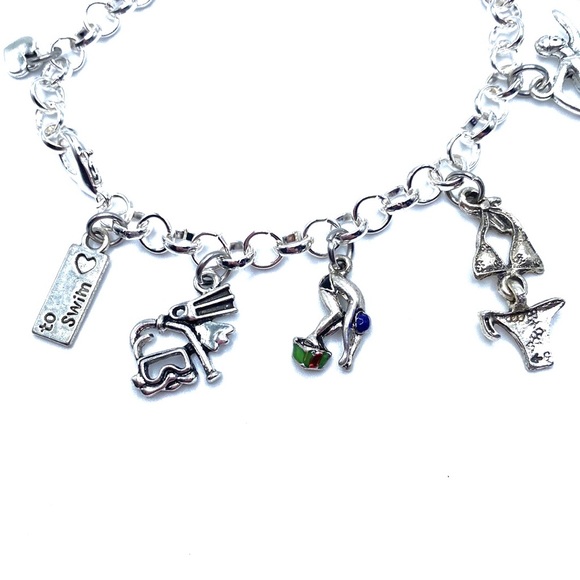Swimming Charm Bracelet Love To Swim - Picture 6 of 8